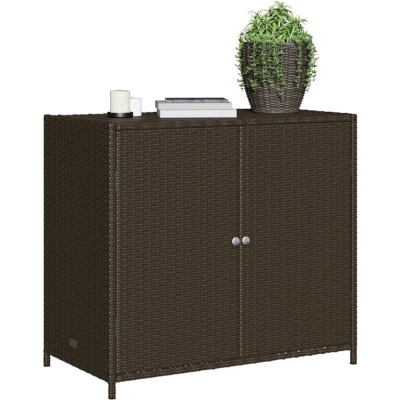 Afbeelding van vidaXL Tuinkast 83x45x76 cm poly rattan bruin