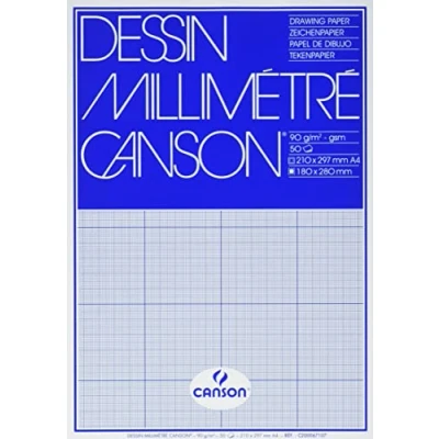 Afbeelding van Millimeterblok Canson A4 blauw