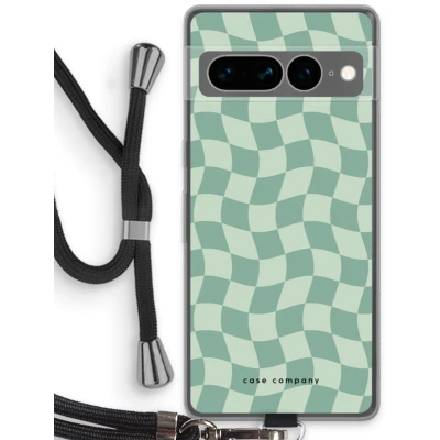 Afbeelding van Case Company® hoesje met Koord geschikt voor Google Pixel 7 Pro Grid Groen Telefoonhoesje Zwart Bescherming aan alle Kanten en Over de Schermrand