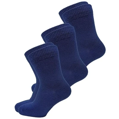 Afbeelding van VITSOCKS Fijne sokken van 98% katoen, zacht, comfortabel, voor kinderen (3 paar) jongens en meisjes, 3 paar (marineblauw)