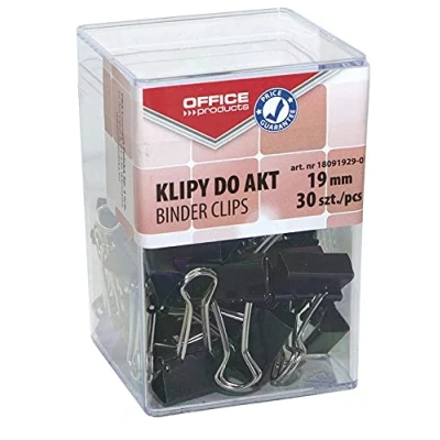 Afbeelding van Office Products metalen vouwklemmen, 19 mm, zwart/zilver, 30 stuks
