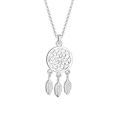 Afbeelding van Elli Dreamcatcher BOHO Ketting, Dames, Maat: 45, Silberfarben
