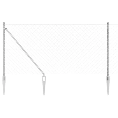Afbeelding van vidaXL Kettingschutting met 7 Spike Posts 1.4x10 m Gegalvaniseerd Staal