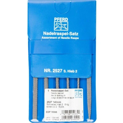 Afbeelding van PFERD 2527 140 H2 naaldraspenset mm Zwitserse kap 2, voor hout, kunststof in etui 6 delig 12799020