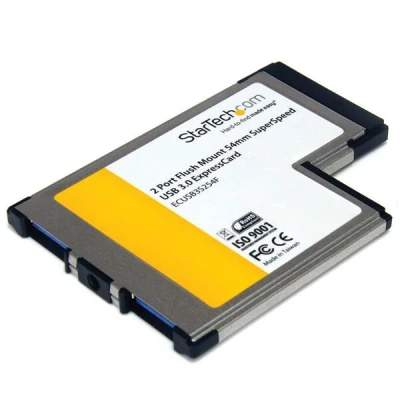 Afbeelding van StarTech.com ExpressCard ECUSB3S254F 2 poorts 54 mm SuperSpeed USB 3.0 kaartadapter met UASP voor laptop twee poorten