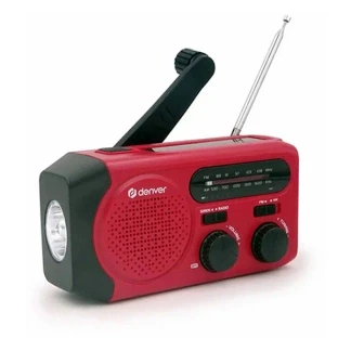 Afbeelding van Denver Noodradio powerbank Zonneenergie FM Radio Noodpakket Zaklamp Opwindbaar SOS Knop Solar SCR2010