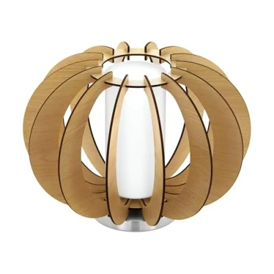 Afbeelding van EGLO Stellato 1 Tafellamp Lichts Ø300mm. Nikkel Mat Ahorn, Wit