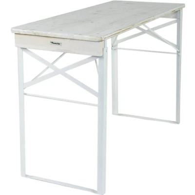 Afbeelding van MaximaVida inklapbare picknicktafel Berlijn 120 x 50 cm whitewash FSC hout