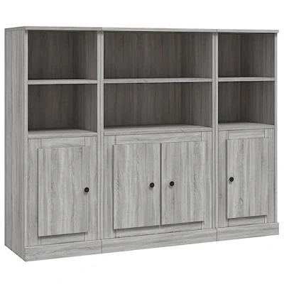 Image de vidaXL Buffets 3 pcs sonoma gris bois d&#039;ingénierie3185309