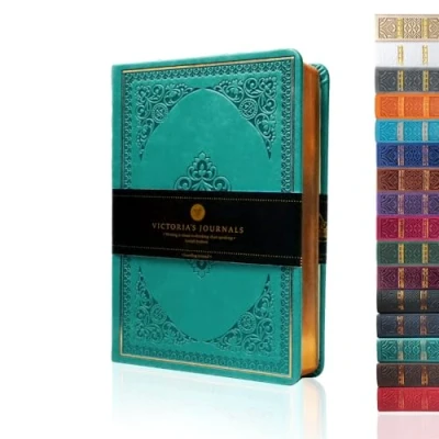 Afbeelding van VICTORIA&#039;S JOURNALS Journal vintage ligné en similicuir avec couverture rigide Format B6 16,5 x 11,9 cm Marron mat