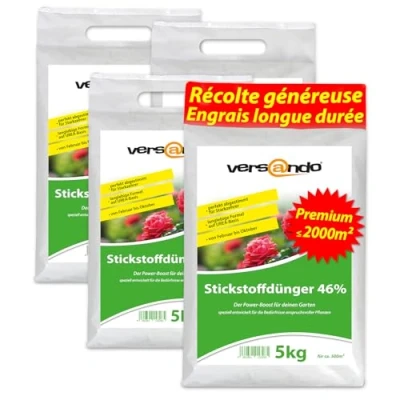 Afbeelding van versando 20 kg stikstofmest tot 2000 m²: 46% UREA stikstof voor gazon, groenten, bloemen van lente herfst, bevordert een weelderige bladgroei met langdurige werking