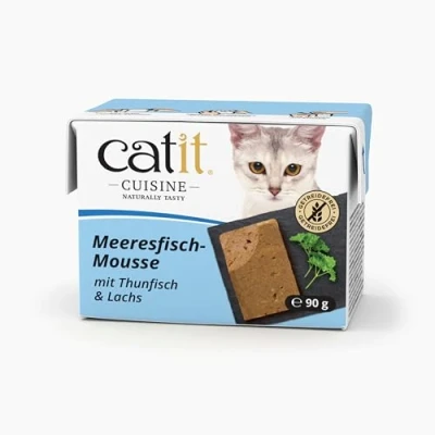 Afbeelding van 12x90g Catit Cuisine Mousse Tonijn met Zalm nat kattenvoer