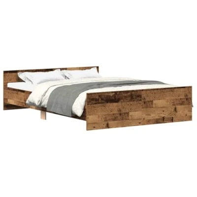 Afbeelding van vidaXL Bedframe zonder matras bewerkt 140x190 cm hout oud