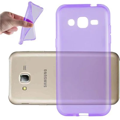 Afbeelding van Cadorabo Hoesje geschikt voor Samsung Galaxy J2 2015 in TRANSPARANT PAARS Beschermhoes gemaakt van flexibel TPU Silicone Case Cover