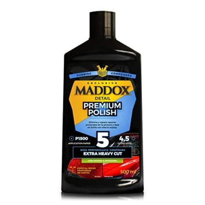Afbeelding van Maddox Detail Premium Polish 500 ml, polijstmiddel voor het verwijderen van krassen de auto, intensieve glans en lakherstel,autopolijsten,reparatie autodefecten
