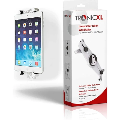 Afbeelding van TronicXL Universele tablet wandhouder, 7 10,4 inch, muurbeugel, platte houder, geschikt voor Apple iPad Android iOs, Samsung e book reader bevestiging, wand, keuken, badkamer, kantoor, accessoires