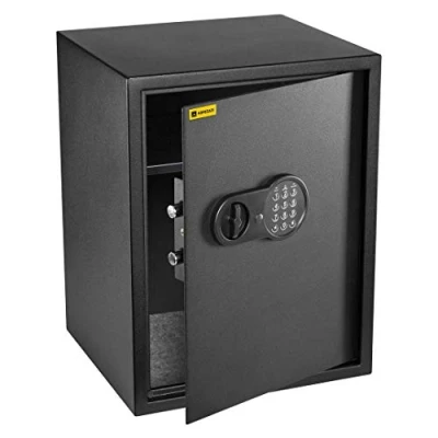 Afbeelding van HomeSafe HV50E kluis met elektronisch slot, 50 x 35 cm (h b d), satijn, zwart