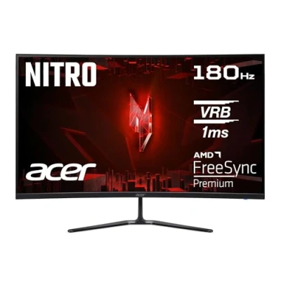 Afbeelding van Acer Nitro ED320QRS3 Gaming Monitor 31,5&quot; (80cm) Full HD, 165Hz, 5ms (GTG), 2x HDMI 2.0, DP 1.4, gebogen, DP/HDMI FreeSync Premium, zwart