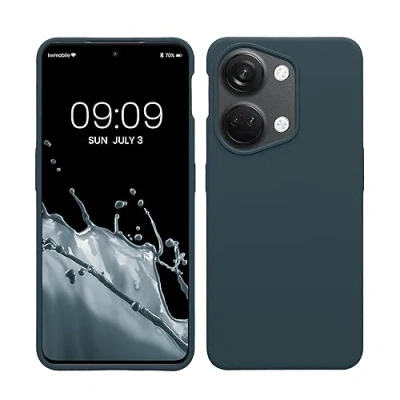 Afbeelding van kwmobile telefoonhoesje geschikt voor OnePlus Nord 3 5G Hoesje met siliconen coating Smartphone case in leisteen