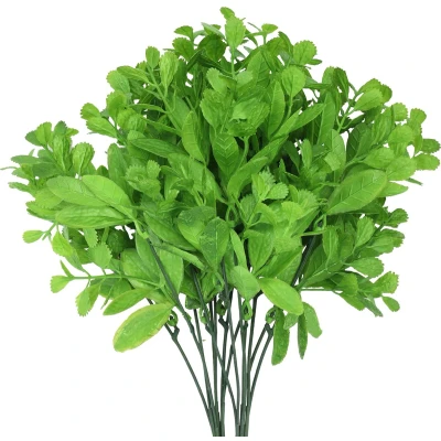 Afbeelding van Belle Vous 2 Pak Artificiële Plastic Honing Boon Plantjes Realistisch Nep Binnen/Buiten Groen Bosjes voor Huis, Kantoor, Tuin &amp; Keuken Hangende Bruiloft, Tafeldecor en Veranda