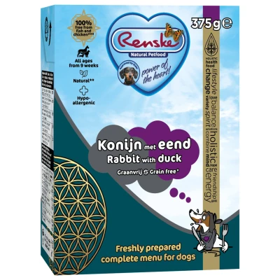 Afbeelding van Renske Vers Graanvrij Tetrapack 375 g Hondenvoer Konijn&amp;Eend