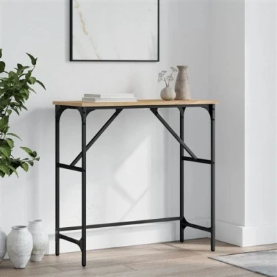 Afbeelding van Wandtafel 75x32x75 cm bewerkt hout sonoma eikenkleurig