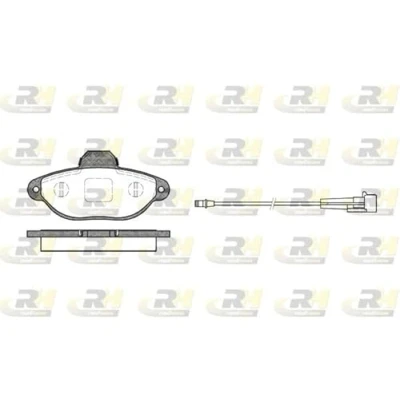 Afbeelding van ROADHOUSE 2414.01 Remblokkenset Vooras Incl. slijtage waarschuwingscontact Met kleeffolie toebehoren FIAT: 500 Hatchback, Punto II Hatchback