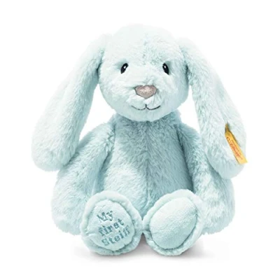 Afbeelding van Steiff 242335 Soft Cuddly Friends My First Hoppie Konijn, 26 cm, babyknuffeldier, lichtblauw (242335), 153 g