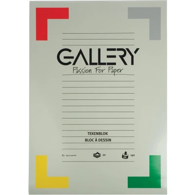 Afbeelding van Gallery Tekenblok, Extra Zwaar Houtvrij Papier, 190 G/m², Ft 29,7 X 42 Cm (a3), Blok Van 20 Vel Tekenpapier