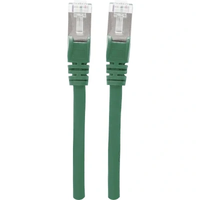 Afbeelding van Intellinet 350648 RJ45 Netwerkkabel, patchkabel CAT 6A S/FTP 5.00 m Groen Folie afscherming, Afscherming gevlochten, Halogeenvrij 1 stuk(s)