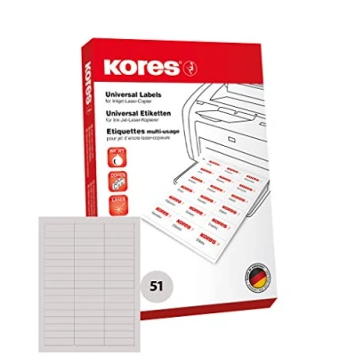 Afbeelding van Kores L7016 universele etiketten, 70 x 16,9 mm, wit, 100 vellen