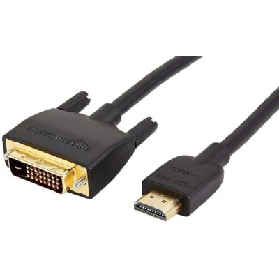 Afbeelding van Amazon Basics HDMI A naar DVI adapterkabel 1,8 m niet geschikt voor aansluiting op scart of VGA aansluitingen zwart