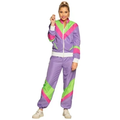 Afbeelding van Boland Trainingspak Retro babe paars (S) Volwassenen 80&#039;s &amp; 90&#039;s Disco