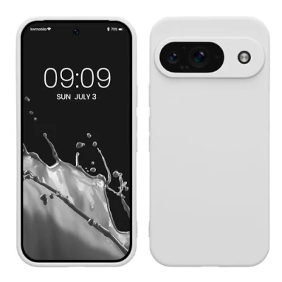 Afbeelding van kwmobile telefoonhoesje geschikt voor Google Pixel 9 Hoesje smartphone Precisie camera uitsnede In mat wit