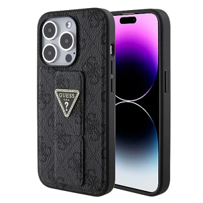 Afbeelding van Guess 4G Triangle Logo Grip Back Case Geschikt voor Apple iPhone 15 Pro Max (6.7&quot;) Grijs