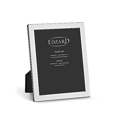 Afbeelding van EDZARD Salerno Fotolijst, 15 x 20 cm, zilver, aanslagbestendig, met fluwelen achterkant en 2 ophanghaken