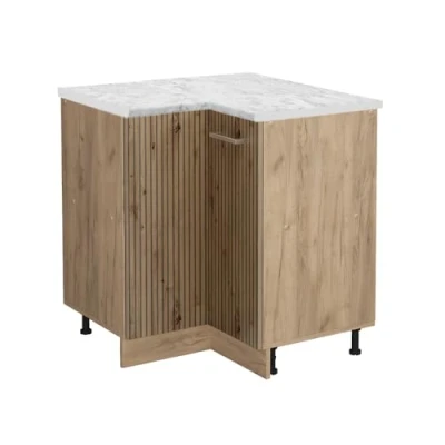 Afbeelding van Vicco Hoekkast R Line, Artisanaal eiken/Krachtige eik goud, 75.6 cm WB Marmer