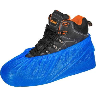 Afbeelding van schoenhoes plastic schoenhoesje wegwerpschoen hoes schoenovertrek zwembad schoencover blauw 1 maat 100 stuks wegwerp