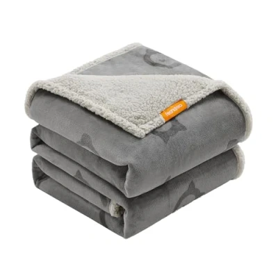 Afbeelding van Feandrea PPB090G01 Waterdichte sherpa fleecedeken, voor extra grote honden, 229 x 203 cm, XXXL, machinewasbaar, dubbelzijdige bankbescherming, grijs
