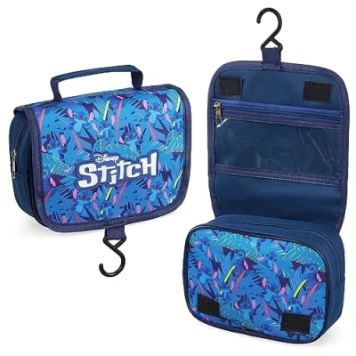 Afbeelding van Disney Stitch Minnie Toilettas om op te hangen, klein, voor kinderen, meisjes, reizen, cadeau idee, Stitch, Minnie, tieners, Blauwe