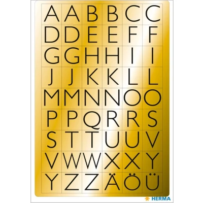 Afbeelding van Huismerk Herma 4145 Etiket met letters A Z 13mm Goud