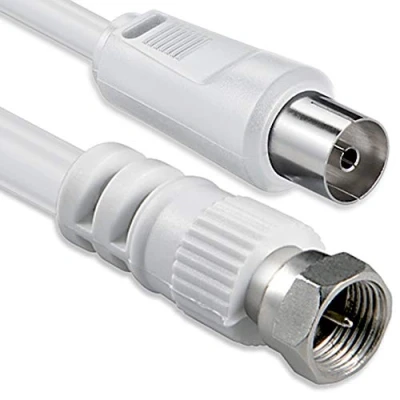 Afbeelding van 1aTTack, coaxiaal/SAT aansluitkabel (F stekker op coaxiale koppeling, 1,5 m), wit