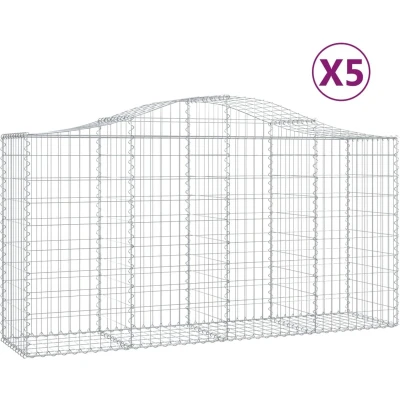 Afbeelding van VidaXL Schanskorven 5 st gewelfd 200x50x100/120 cm ijzer