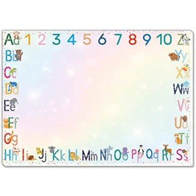Afbeelding van blaash® XXL ABC Bureauonderlegger, papier, DIN A2, glitter, 25 vellen blok met veel ruimte om te schilderen, schrijven of krabbelen, onderlegger voor meisjes en jongens, kinderen