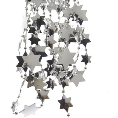 Afbeelding van Kralenketting plastic ster 270cm zilver KSD