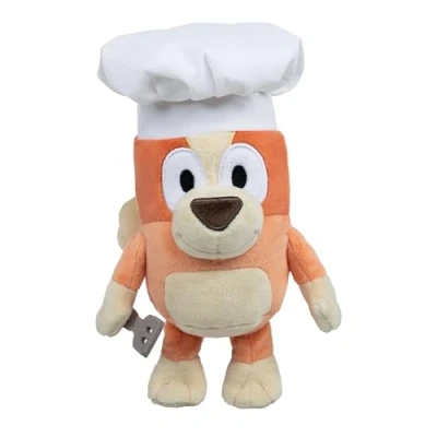 Afbeelding van Giochi Preziosi Bluey Pluche dier 20 cm Zacht en zeer gedetailleerd Vertegenwoordiger van een bingo in chef koksversie met kookhoed, voor kinderen vanaf 3 jaar