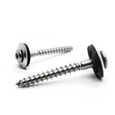 Afbeelding van VOOXA 100 stuks lenskopschroeven roestvrij staal A2 4,5 x 35 mm met 15 EPDM afdichtring TX20 lenskop voor hout, metaal, kunststof of wandpluggen