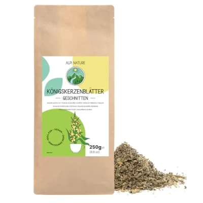 Afbeelding van Mullein thee, 250 g, van Alpi Nature, gedroogde toortsbladeren, losse bladthee, theebladeren toorts voor de bereiding thee en molene kruidenthee