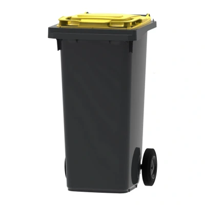 Afbeelding van Mini container Grijs/geel Inhoud: 120 liter
