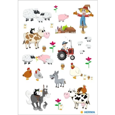 Afbeelding van Huismerk Herma 5419 Etiket Boerderij Dieren Pakje met 3 velletjes stickers